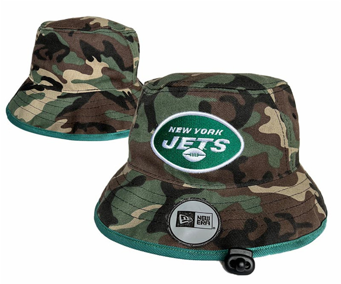 New York Jets Salute To Service Stitched Bucket Fisherman Hats 038